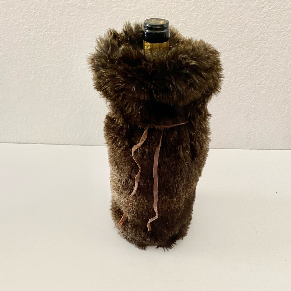 SOLD Restoration Hardware Lux Fur Wine Bag - Picture 2 of 7